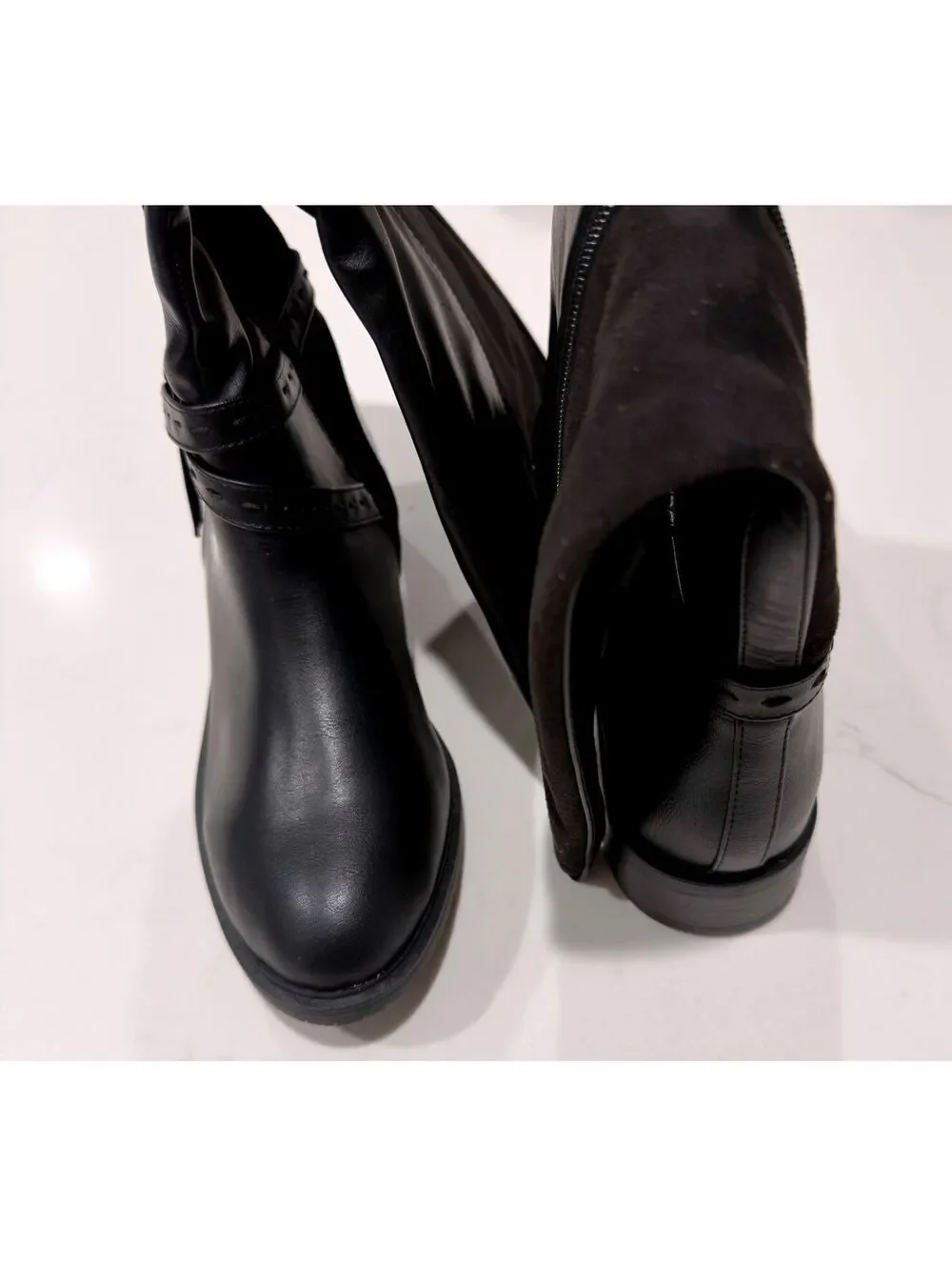 Style & Co Verityy Black Block Heel Boots Women Size 8